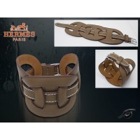 Hermes Fetiche Leather Coffee Bracelet